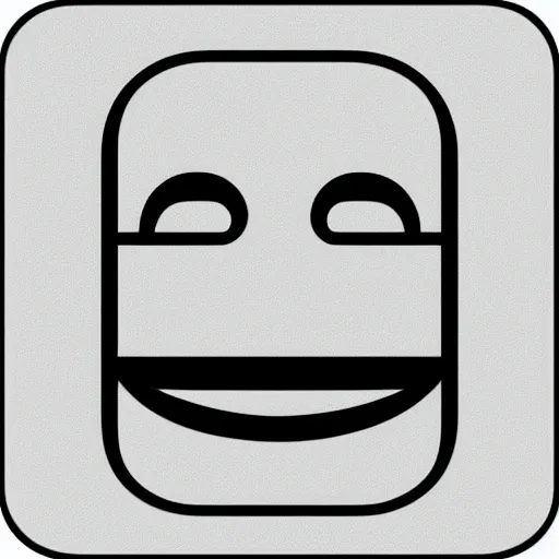 Prompt: grey smiley icon, white background, 2 d, high detailed, no colours, only black and white