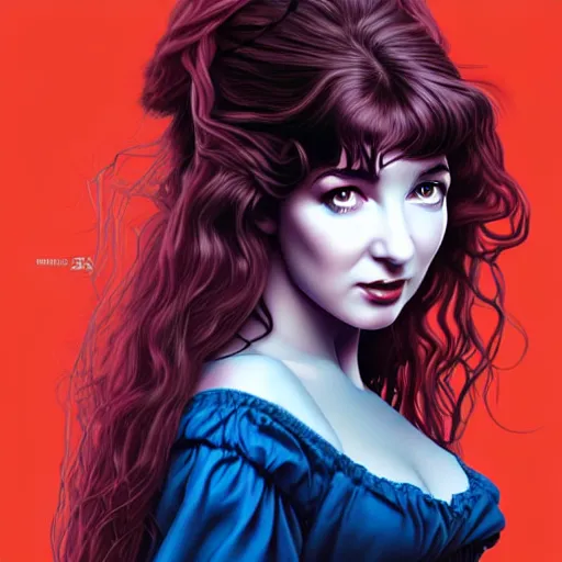 Image similar to richly detailed color illustration young kate bush illustrated by artgerm and mina petrovic and timothy kong and marina federovna. 3 - d shadowing, wuthering heights