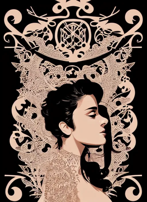 Image similar to silhouette of spanish singer camaron, vector art style, full shot, intricate, elegant, highly detailed, digital art, ffffound, art by jc leyendecker and sachin teng