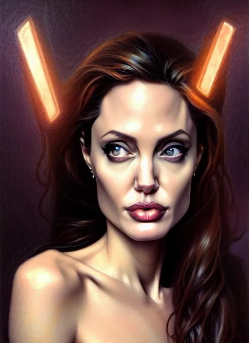 Prompt: portrait of angelina jolie, volumetric lights, feast, music notes, art nouveau botanicals, gothic, intricate, highly detailed, digital painting, artstation, concept art, smooth, sharp focus, symmetric face, illustration, steampunk, art by artgerm and greg rutkowski and alphonse mucha