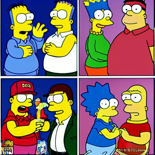 Prompt: family guy simpsons peter griffin and bart simpson sonic style comic