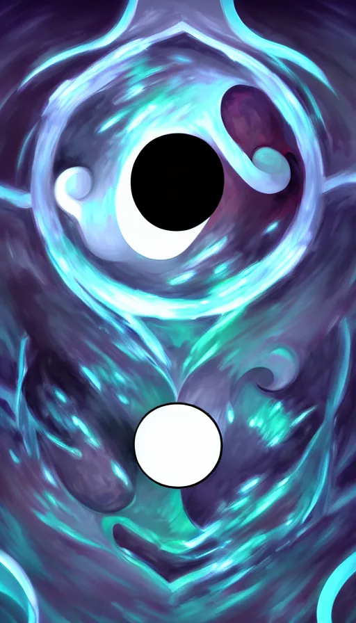Prompt: Abstract representation of ying Yang concept, by League of Legends concept artists