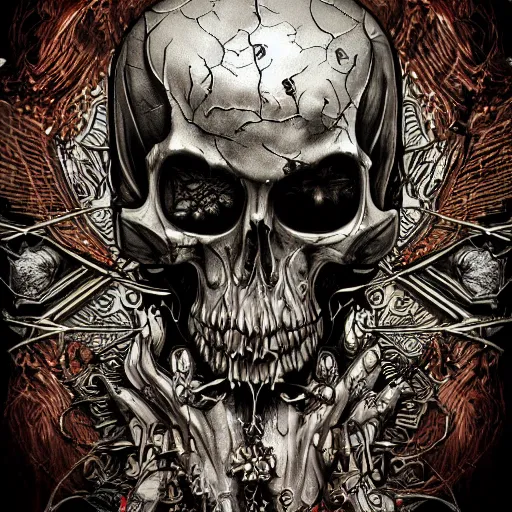 Image similar to HD intricate details fine line gothic grunge style death-metal horrorcore albumcover digital art trending on artstation