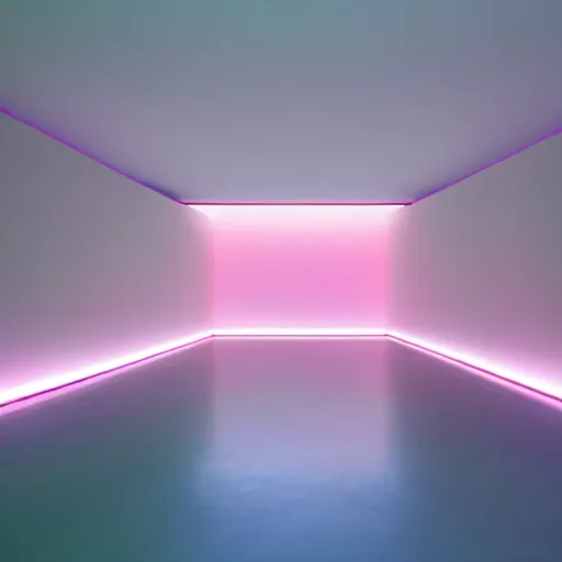 Image similar to photo of a james turrell skyspace neon colors