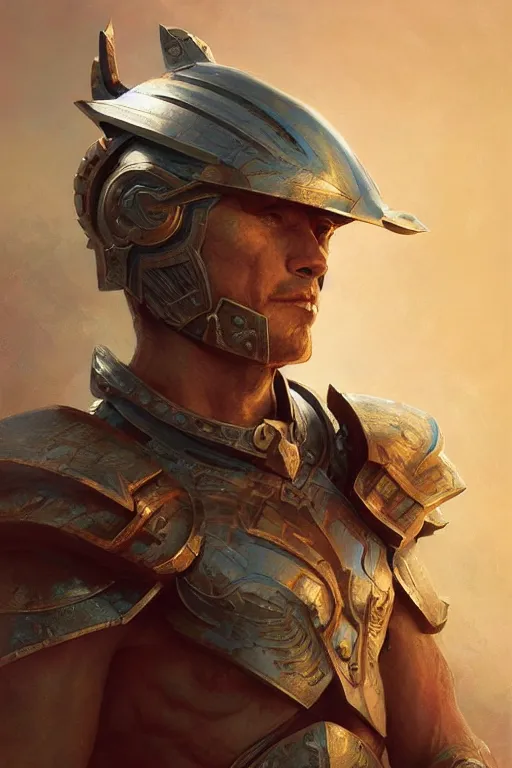 Image similar to portrait of the warrior wearing the epic artifact headgear bismuth end helmet by artgerm and Craig Mullins, James Jean, Andrey Ryabovichev, Mark Simonetti and Peter Morbacher 16k