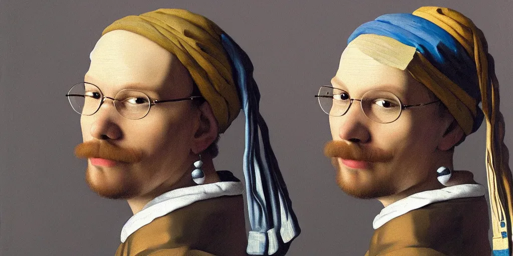 Prompt: a detailed portrait of Tobias Funke painted by Vermeer