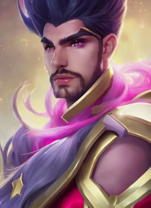 Prompt: portrait of star guardian darius from league of legends, au naturel, hyper detailed, digital art, trending in artstation, cinematic lighting, studio quality, smooth render, unreal engine 5 rendered, octane rendered, art style by klimt and nixeu and ian sprigger and wlop and krenz cushart and riot