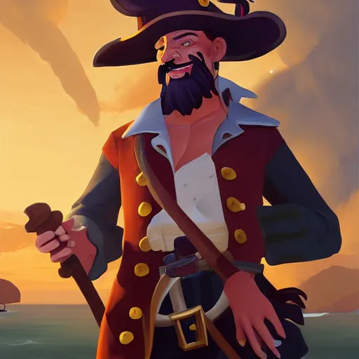 Image similar to painting jack the pirate on sea of thieves game avatar hero smooth face median photoshop filter cutout vector behance hd by jesper ejsing, by rhads, makoto shinkai and lois van baarle, ilya kuvshinov, rossdraws, illustration, art by ilya kuvshinov and gustav klimt