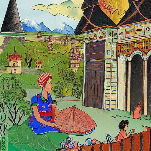 Image similar to Bishkek, storybook illustration