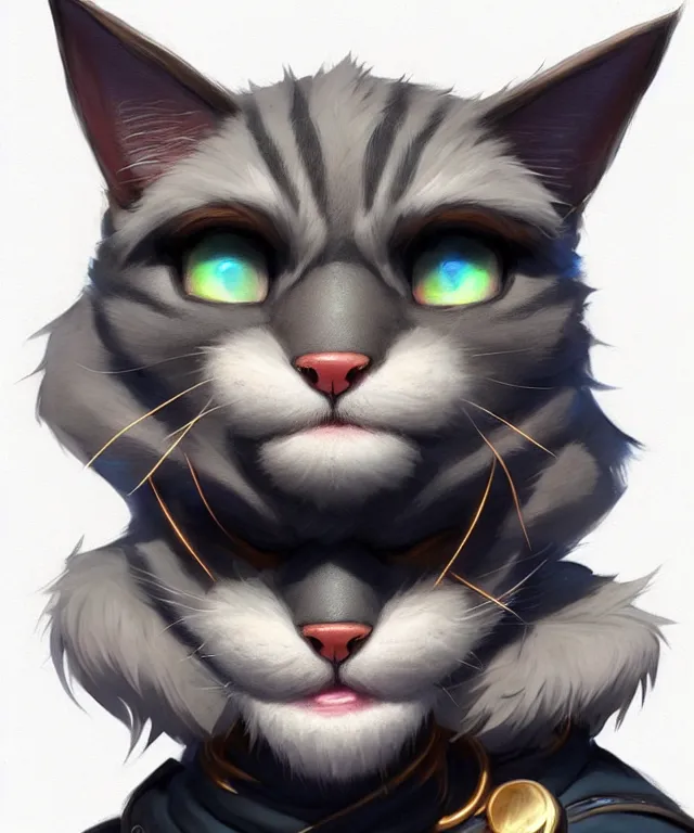 Image similar to character concept art of a anthropomorphic male furry cat | | cute - fine - face, pretty face, key visual, realistic shaded perfect face, fine details by stanley artgerm lau, wlop, rossdraws, james jean, andrei riabovitchev, marc simonetti, and sakimichan, trending on artstation