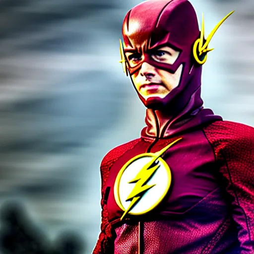 Image similar to adam scott as the flash, photo, detailed, 4 k