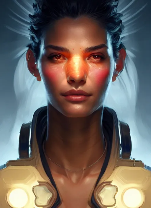 Image similar to portrait of fausto silva in apex legends, intricate, elegant, glowing lights, highly detailed, digital painting, artstation, glamor pose, concept art, smooth, sharp focus, illustration, art by artgerm and greg rutkowski, artey freytag