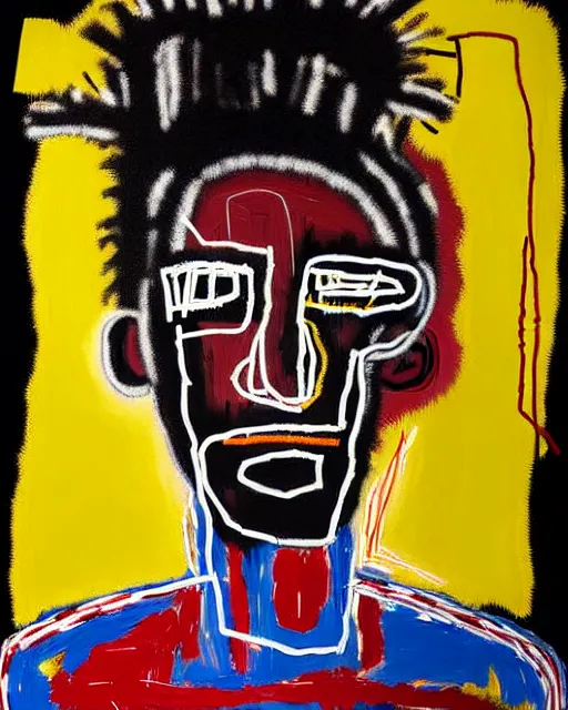 Image similar to A extremely highly detailed majestic hi-res beautiful immaculate head and shoulders award winning painting masterpiece of the face of a strong black african man by Jean-Michel Basquiat, 8k, high textures, hyper sharp, insanely detailed and intricate, super detailed, 8k HDR high quality