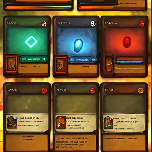 Image similar to A modular GUI elements to create your own custom cards by Magic gathering, Artifact, hearthstone, tabletop, icons, status icons, card, GUI, TCG, pinterest