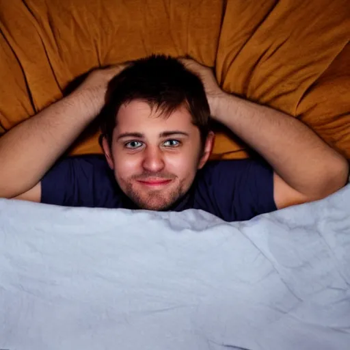 Image similar to guy who got out from under the covers so that he can think clearly.