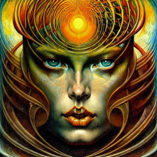 Image similar to Divine Chaos Engine by Karol Bak, Jean Delville, William Blake, and Vincent Van Gogh