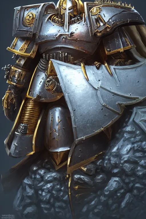 Image similar to armor portrait heros warhammer 4 0 k horus heresy fanart - the primarchs emperor by johannes helgeson animated with vfx concept artist & illustrator global illumination ray tracing hdr fanart arstation zbrush central hardmesh 8 k octane renderer comics stylized