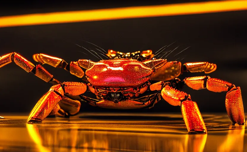 Image similar to robocrab cybercore disco rave, highly detailed, extremely high quality, hd, 4 k, 8 k, professional photographer, 4 0 mp, lifelike, top - rated, award winning, cinematic, realistic, detailed lighting, detailed shadows, sharp, no blur, edited, corrected, trending