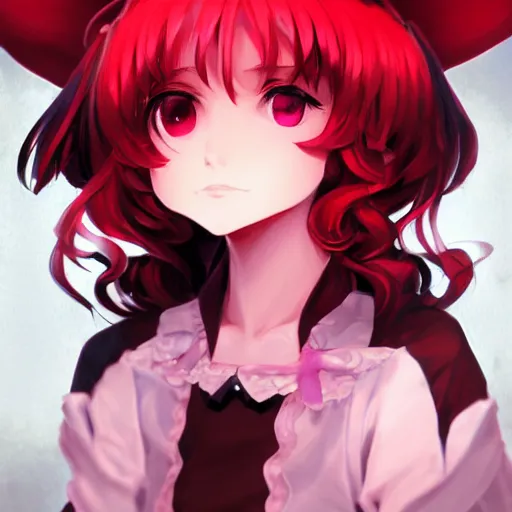 Image similar to full headshot portrait of Remilia Scarlet from Touhou, drawn by WLOP, by Avetetsuya Studios, attractive character, colored sketch anime manga panel, Remilia Scarlet from Touhou, trending on artstation