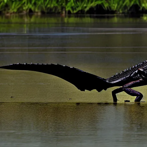 Image similar to Photomorph that fuses a crocodile with a crow