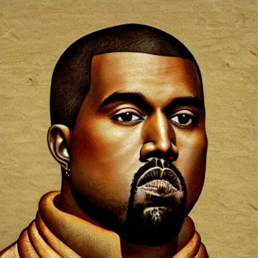 Image similar to A Renaissance portrait painting of Kanye West