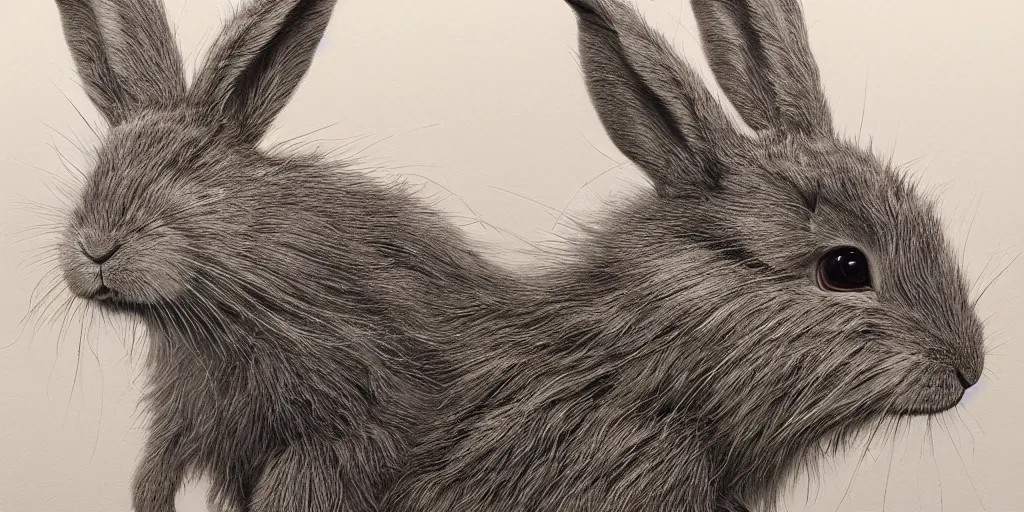 Image similar to hyperrealistic solarpunk photography of a highly detailed rabbit with very lush fur in the style of beth cavener, jin kagetsu, james jean and wlop, highly detailed, face symmetry, masterpiece, award - winning, sharp focus, intricate concept art, ambient lighting, 8 k, artstation