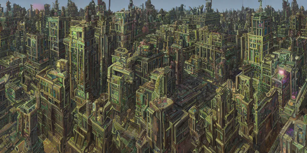Prompt: a beautiful painting of a towering living throbbing blinking twisting digesting aaahh!!! real monsters citadel by james gurney and beeple | seen from above | establishing shot | unreal engine :. 3 |