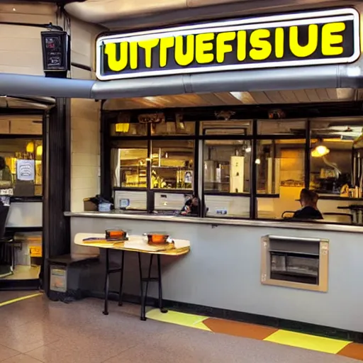 Prompt: Futuristic wafflehouse