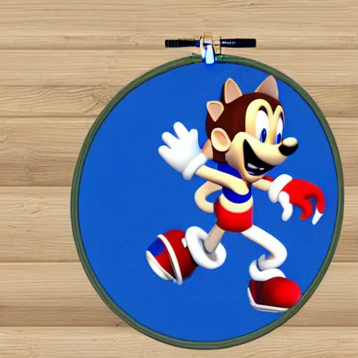 Image similar to a backpack embroidery Barack Obama sonic the hedgehog super Mario