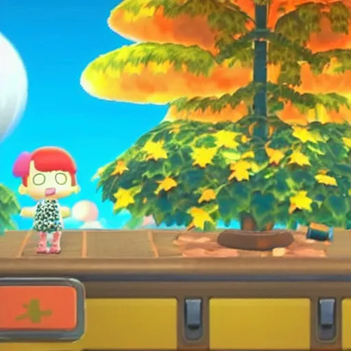 Image similar to picture of a nuclear explosion test in animal crossing new leaf
