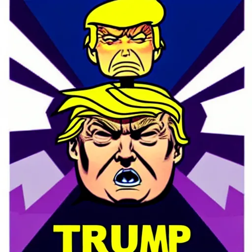 Image similar to donald trump's head as modok, the mental organism designed only for killing, little man in hovering throne, full body, psychic alien with huge head, marvel supervillain character