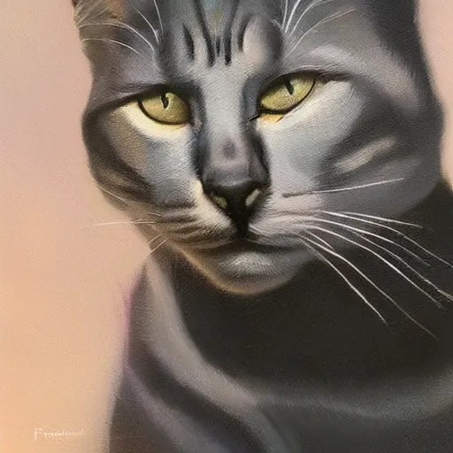 Prompt: ultra realistic portrait painting of cat, art by frank frazetta, 4 k, ultra realistic, highly detailed, epic lighting