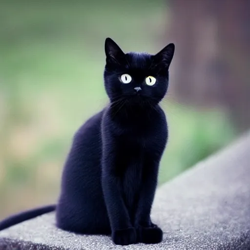 Prompt: cute black cat