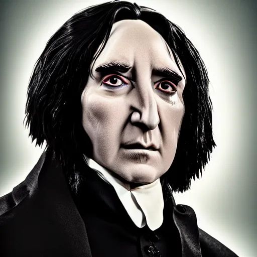 Image similar to Severus Snape depicted as a muppet, ornate, Hyperdetailed, photography, behance, smooth, sharp focus, bokeh, elegant, symmetrical