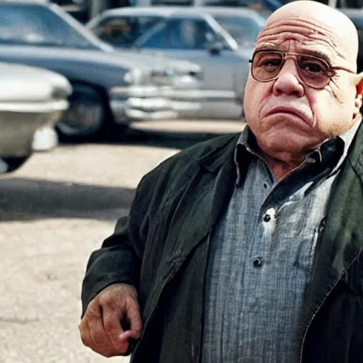 Prompt: still image of danny devito in breaking bad