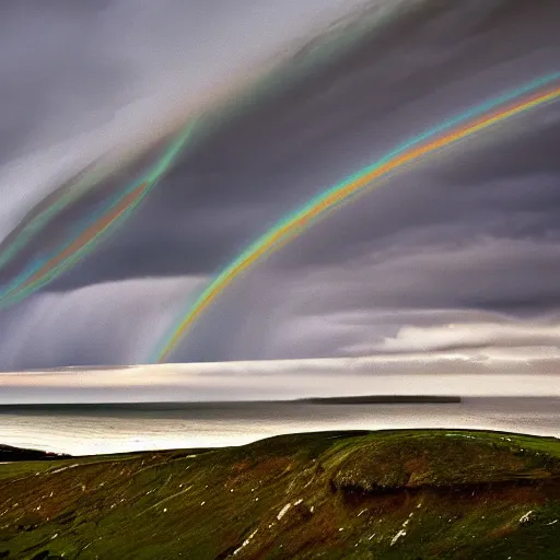 Prompt: a cyberkinetic storm cloud approaches the white cliffs of britain