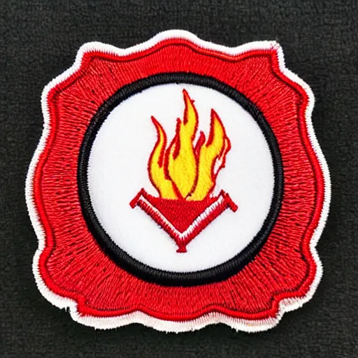 Image similar to fire station flame embroidered patch retro design