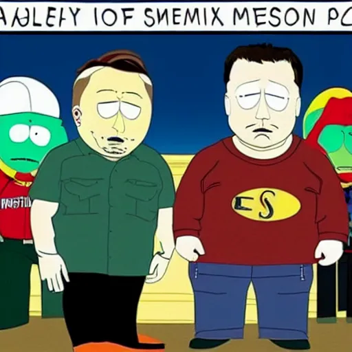 Prompt: elon musk in a south park