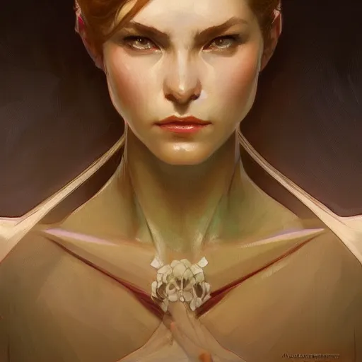 Prompt: digital character concept art by artgerm and greg rutkowski and alphonse mucha. closeup wife mouth, defiant, light effect, 8 k, hyper detailed, intricate, elegant, digital painting, artstation, smooth, sharp focus