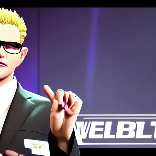 Image similar to albert wesker giving a tedtalk