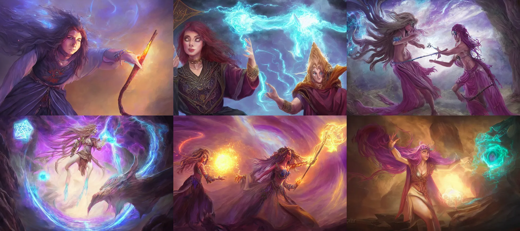 Prompt: casting a spell, mystical energy, channeling mana, d & d fantasy art, detailed digital art, trending on artstation, deviantart