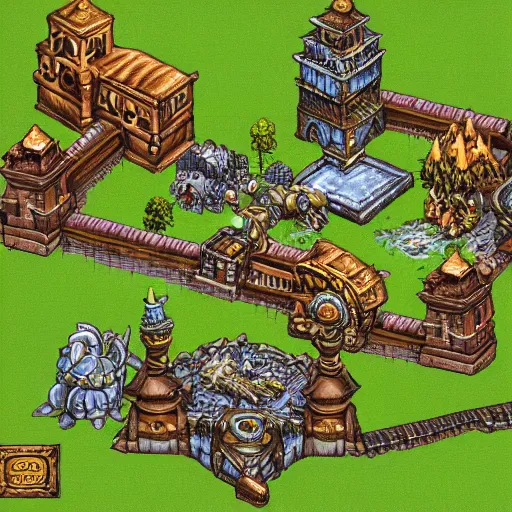 Image similar to warcraft 2 map isometric