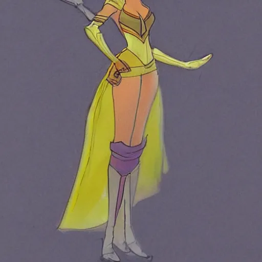 Image similar to milt kahl sketch of victoria justice as princess padme from star wars episode 3