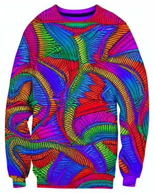 Image similar to psychadelic coogi sweater patterns