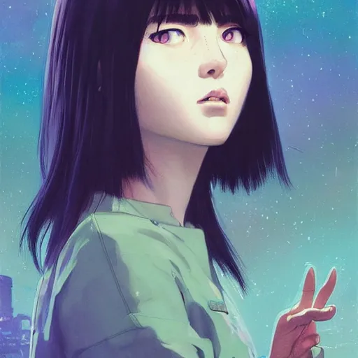 Image similar to A space realistic cat with big and cute eyes, fine-face, realistic shaded perfect face, fine details. realistic shaded lighting poster by Ilya Kuvshinov katsuhiro otomo ghost-in-the-shell, magali villeneuve, artgerm, Jeremy Lipkin and Michael Garmash, Rob Rey and Kentarõ Miura style, trending on art station