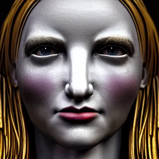 Image similar to perfectly - centered close - up portrait - photograph of goddess of death, cgi, anisotropic filtering, high definition textures, 4 kuhdtv, 8 k resolution, 1 6 k, 3 2 k, meticulous details, maximalist, rendered in blender