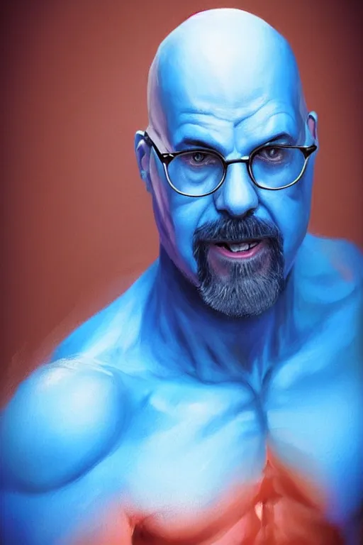 Image similar to David Cross as blue man. digital painting, artstation, concept art, smooth, sharp focus, illustration, art by artgerm