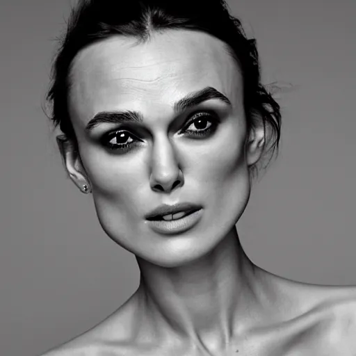 Image similar to portrait of beautiful keira knightley by mario testino, headshot, detailed, award winning, sony a 7 r