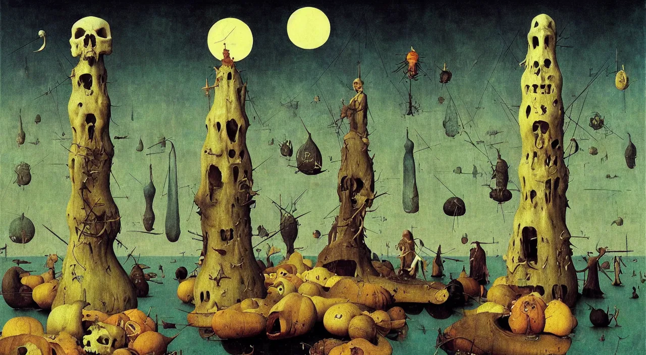 Prompt: single flooded simple!! skull gourd tower anatomy, very coherent and colorful high contrast masterpiece by norman rockwell franz sedlacek hieronymus bosch dean ellis simon stalenhag rene magritte gediminas pranckevicius, dark shadows, sunny day, hard lighting