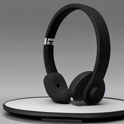 Image similar to wireless headphone stand, futuristic, techno, cyberpunk, product design, render, concept, fun, cute